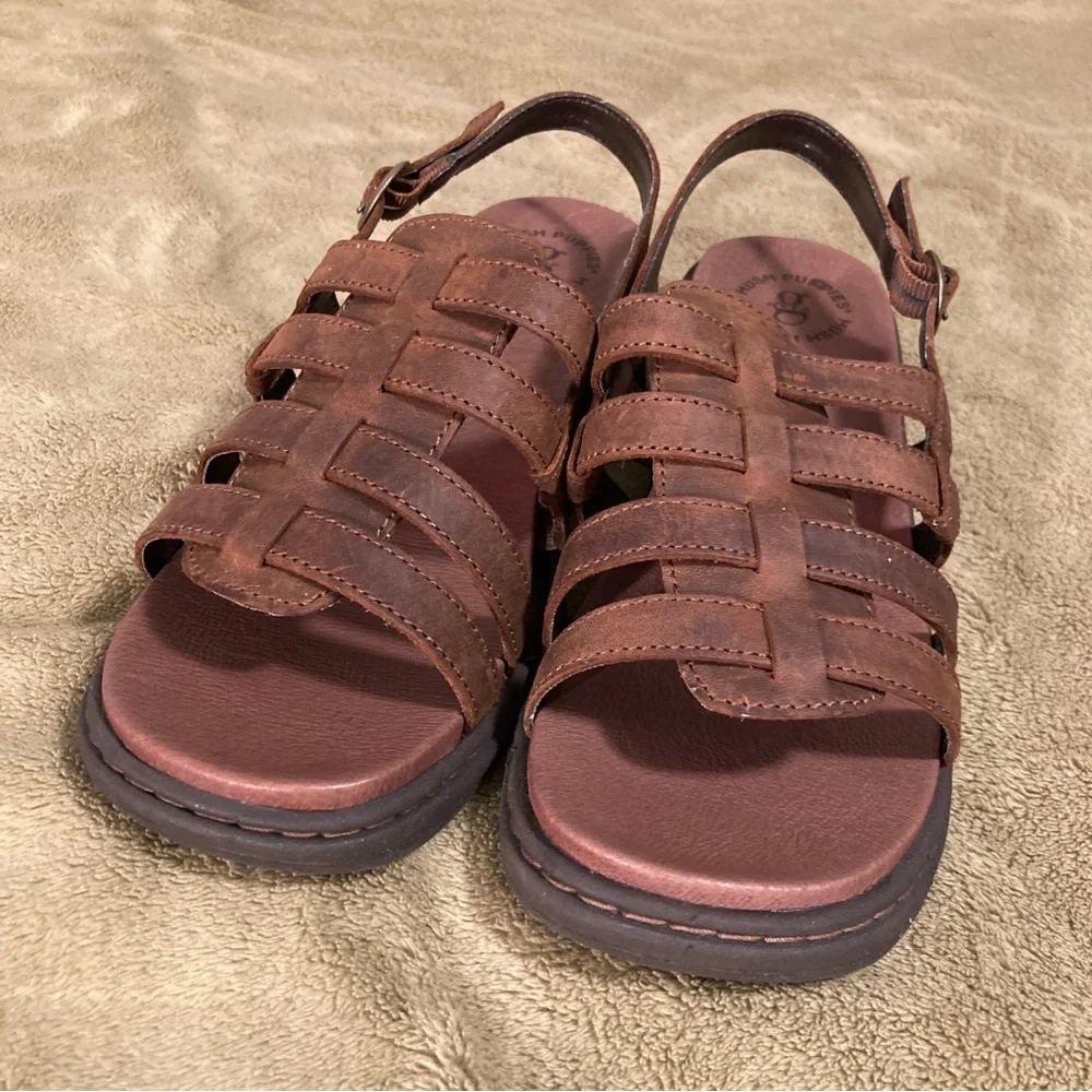 NIB Vintage Hush Puppies Leap Leather Sandals 8W - Picture 3 of 12